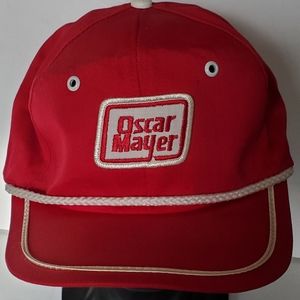 Oscar Mayer Red w/White Rope Snapback Hat Cap Vintage Made in USA w/FLAW